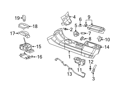 2010 Dodge Avenger Console Console-Floor Diagram for 1GP641DVAA