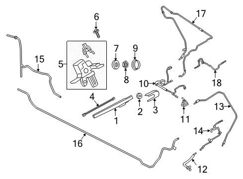 2021 Lincoln Navigator Wiper & Washer Components Washer Hose Diagram for JL1Z-17A605-C