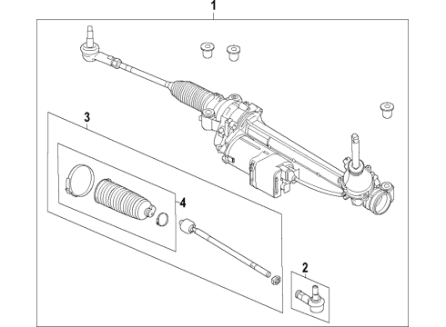 2021 Ford Transit-150 Steering Column & Wheel, Steering Gear & Linkage Inner Tie Rod Diagram for KK2Z-3280-A