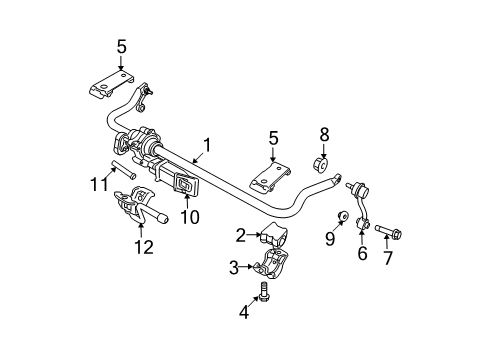 2007 Jeep Wrangler Stabilizer Bar & Components - Front Bolt-HEXAGON Head Shoulder Diagram for 5139550AA