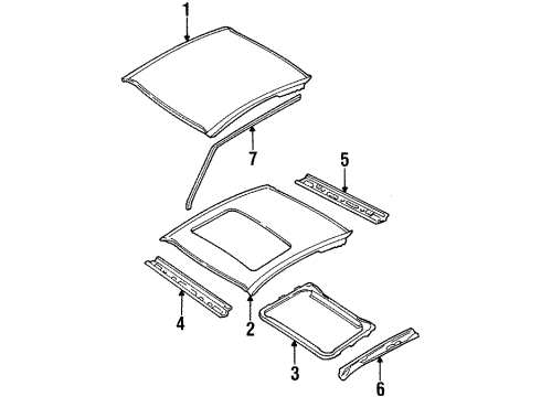 2000 Ford Escort Roof & Components Upper Seal Diagram for F8CZ-6320557-AA