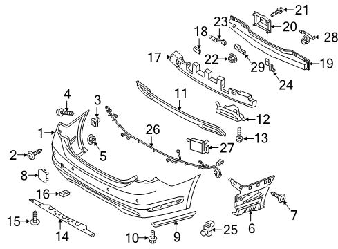 2015 Kia K900 Rear Bumper Bracket-Rear Beam Lower Mounting Diagram for 866353T000