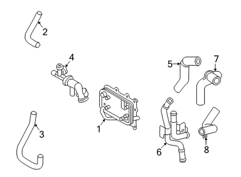 2021 Hyundai Santa Fe Oil Cooler Warmer-ATF Diagram for 256203D100