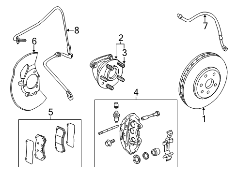 2013 Cadillac CTS Front Brakes Caliper Diagram for 20982734