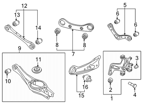 2022 Hyundai Ioniq 5 Rear Suspension ARM ASSY-RR TRAILING ARM Diagram for 55270-GI000