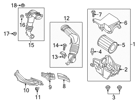 2013 Ford Escape Powertrain Control Air Inlet Tube Diagram for CV6Z-9B659-C