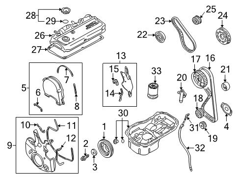 2004 Mitsubishi Eclipse Engine Parts, Mounts, Cylinder Head & Valves, Camshaft & Timing, Oil Pan, Oil Pump, Balance Shafts, Crankshaft & Bearings, Pistons, Rings & Bearings Gage-Oil Level Diagram for MD355380