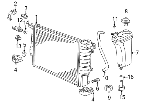 2001 BMW Z3 Radiator & Components Radiator Diagram for 17112227281