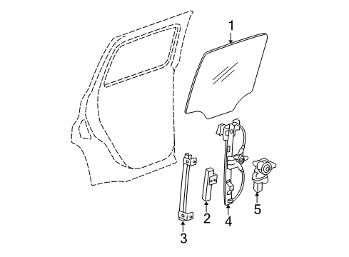 2010 Chevrolet HHR Rear Door - Glass & Hardware Channel Asm-Rear Side Door Window Rear Diagram for 15858715