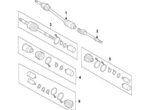 2021 Kia K5 Axle Shafts & Joints, Differential, Drive Axles, Propeller Shaft BOOT KIT-DIFF SIDE, L Diagram for 495L5L0350