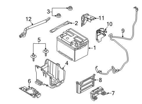 2013 Ford Fiesta Battery Support Diagram for AE8Z-10A666-A