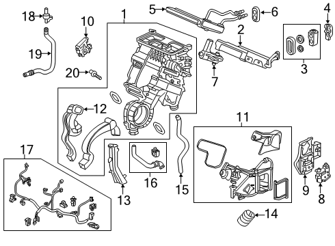 2020 Honda Passport A/C & Heater Control Units Control (Deep Black) Diagram for 79600-TGS-A72ZA