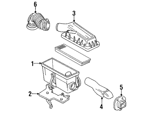 1993 Jeep Wrangler Air Intake Filter-Air Element (2.5L-4.0L) Diagram for 53006317
