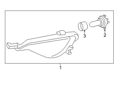 2015 Hyundai Genesis Coupe Bulbs Front Passenger Side Fog Light Assembly Diagram for 92202-2M550