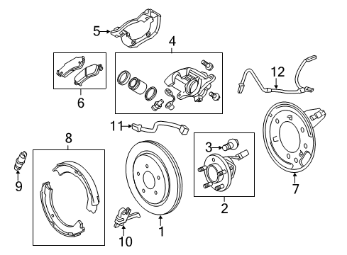 2014 Cadillac CTS Brake Components Rear Pads Diagram for 84252357