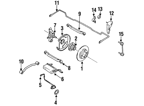 1994 Infiniti G20 Rear Brakes Splash Shield Diagram for 44151-61J00