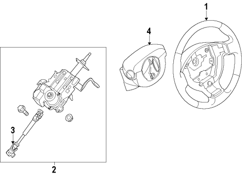 2018 Nissan Sentra Steering Column & Wheel, Steering Gear & Linkage Joint-Steering Lower Diagram for 48080-4AF3B