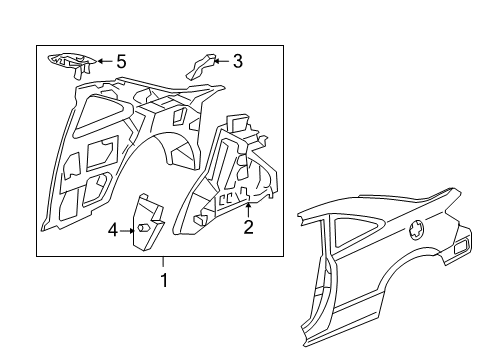2010 Honda Civic Inner Structure - Quarter Panel Extension, R. RR. Wheel Arch Diagram for 64321-SVA-A00ZZ
