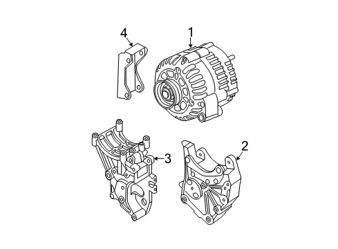 2009 Chevrolet Express 3500 Alternator Alternator Bracket Diagram for 97365711