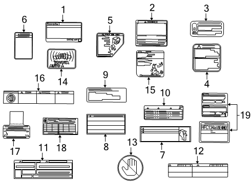 2016 Toyota Land Cruiser Information Labels Emission Label Diagram for 11298-38650