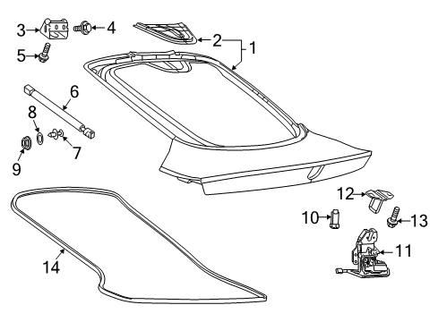 2017 Dodge Viper Gate & Hardware STRIKER-BACKLITE Diagram for 68170593AA