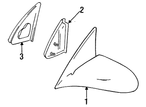 1995 Geo Metro Outside Mirrors Mirror, Outside Rear View *Black Diagram for 30014013