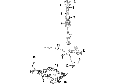 1984 Chevrolet Citation II Front Suspension Components, Lower Control Arm, Stabilizer Bar Bushing, Front Stabilizer Shaft Diagram for 371773