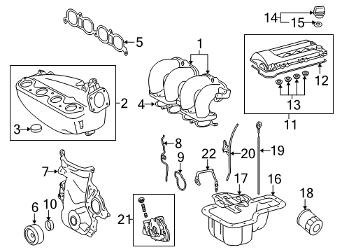 2005 Toyota Corolla Engine Parts, Mounts, Cylinder Head & Valves, Camshaft & Timing, Oil Pan, Oil Pump, Crankshaft & Bearings, Pistons, Rings & Bearings, Variable Valve Timing Plug, Tight Diagram for 96411-43000