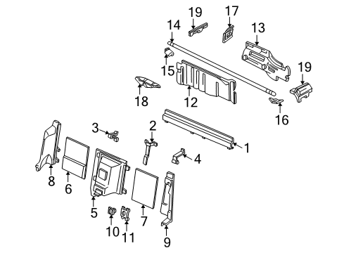 1997 Acura NSX Interior Trim - Rear Body Bracket, Passenger Side Damper Bar (Upper) Diagram for 74692-SL0-020