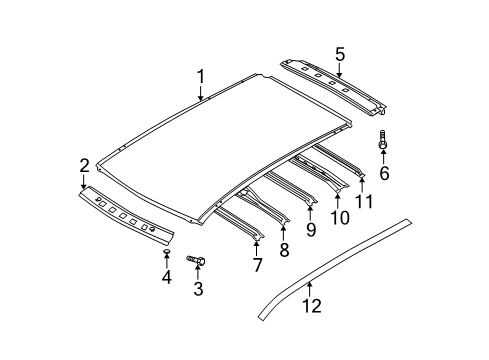 2003 Nissan Murano Roof & Components, Exterior Trim Cover-Hole Diagram for 74849-AG000