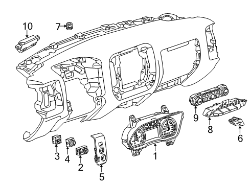 2015 GMC Sierra 3500 HD Heated Seats Instrument Cluster Diagram for 84505060