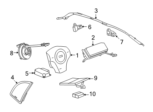 2010 Chevrolet Malibu Air Bag Components Side Sensor Diagram for 15821098