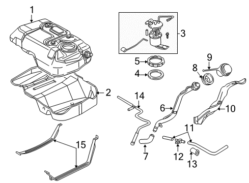 2002 Ford Escape Fuel Supply Fuel Cap Diagram for 6L8Z-9030-B