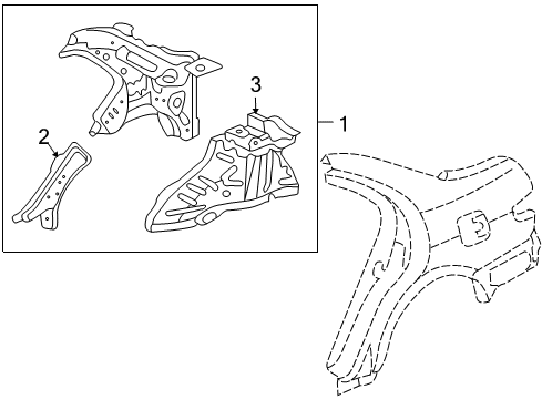 2006 Honda Accord Inner Structure - Quarter Panel Wheelhouse, L. RR. Diagram for 64730-SDR-A01ZZ
