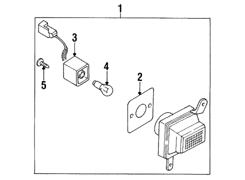 1988 Nissan Stanza Backup Lamps Lamp Reverse LH Diagram for 26545-D4500