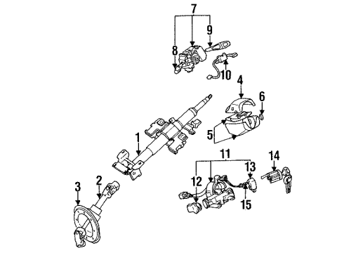 1996 Mitsubishi Eclipse Cruise Control System Switch Column Diagram for MR182625