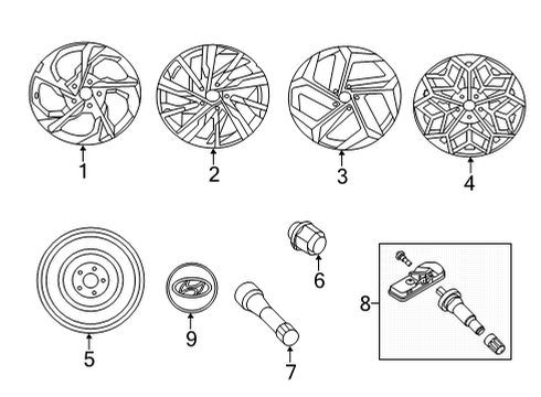 2022 Hyundai Tucson Wheels, Covers & Trim WHEEL ASSY-ALUMINIUM Diagram for 52910-N9300
