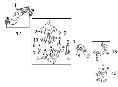 2010 Kia Rondo Filters Air Cleaner Assembly Diagram for 281101D500