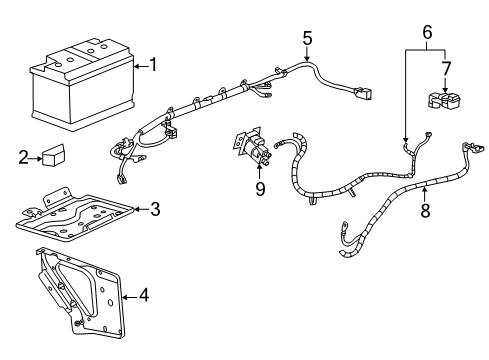 2012 GMC Sierra 2500 HD Battery Positive Cable Diagram for 22850356