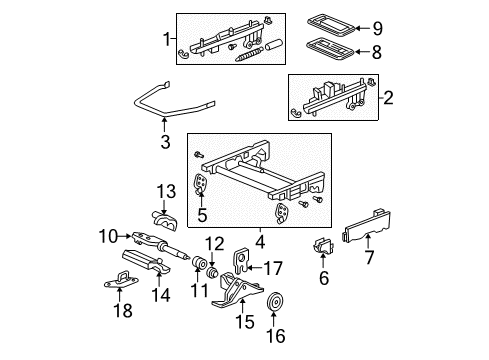 2007 Honda Odyssey Tracks & Components Striker Assy., L. RR. Seat Diagram for 82619-SHJ-A01