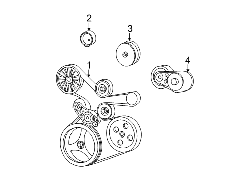 2005 Jeep Wrangler Belts & Pulleys TENSIONER-Belt Diagram for 4854089AB