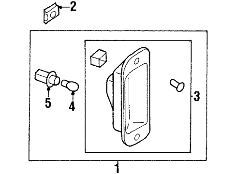 1999 Honda Passport License Lamps Light, R. License Plate Diagram for 8-97135-963-1