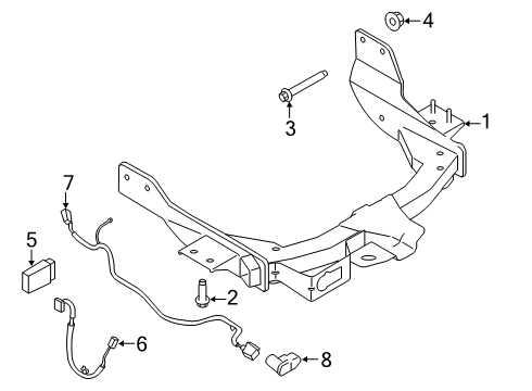 2018 Ford Transit-350 Trailer Hitch Components Trailer Hitch Screw Diagram for -W505286-S442