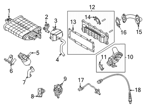 2021 Hyundai Elantra Emission Components EGR Cooler Diagram for 28460-2J700