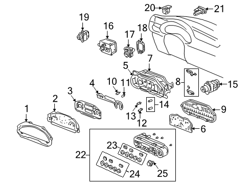 2001 Honda Insight Switches Control Assy., Heater *NH378L* (DARK METALLIC GRAY) Diagram for 79500-S3Y-A03ZA