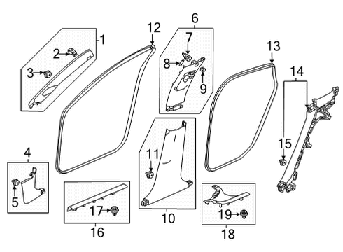 2022 Honda Civic Interior Trim - Pillars SEAL, R- RR Diagram for 72815-T20-A11