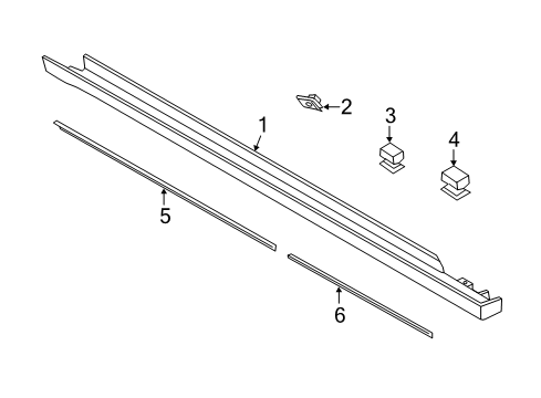 2019 Ford SSV Plug-In Hybrid Exterior Trim - Pillars, Rocker & Floor Rocker Molding Diagram for DS7Z-5410177-AB