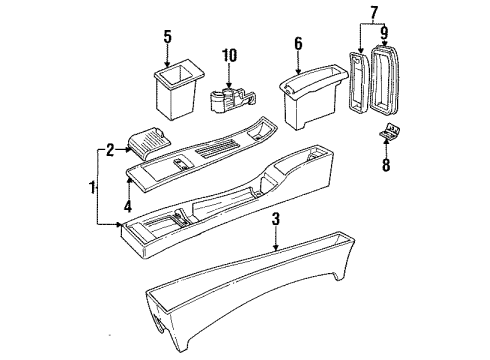 1992 Buick Regal Console Holder Asm Front Floor Console Cup Diagram for 10195741