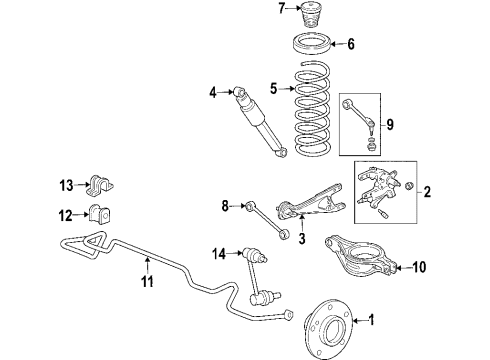 2012 Kia Sedona Rear Suspension Components, Lower Control Arm, Upper Control Arm, Stabilizer Bar Bush-Stabilizer Bar Diagram for 555134D000