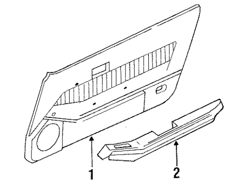 1986 Nissan 300ZX Interior Trim - Door Front Interior Door Armrest, Left Red Diagram for 80941-16P00